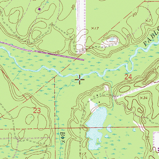 Topographic Map of Box Branch, FL