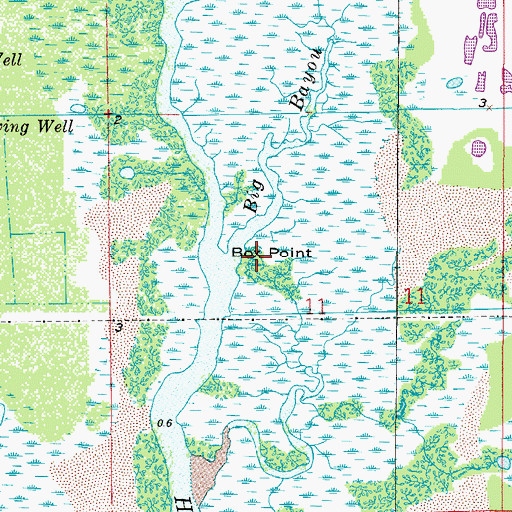 Topographic Map of Box Point, FL
