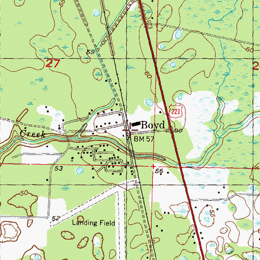 Topographic Map of Boyd, FL