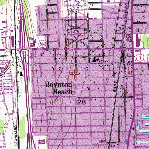 Topographic Map of Boynton Beach, FL