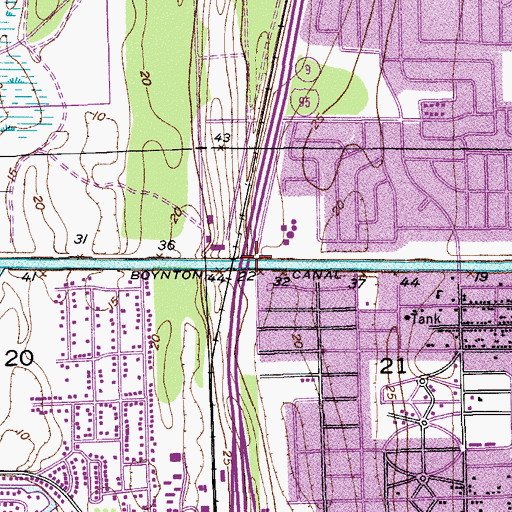 Topographic Map of Boynton Canal, FL