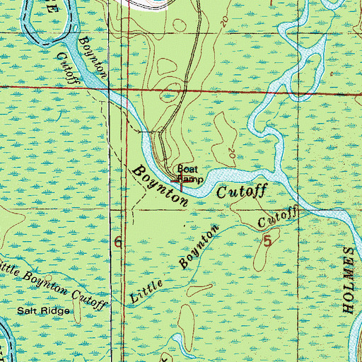 Topographic Map of Boynton Cutoff, FL
