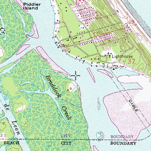 Topographic Map of Braddock Creek, FL