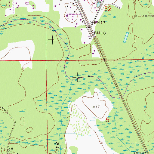 Topographic Map of Braddock Creek, FL