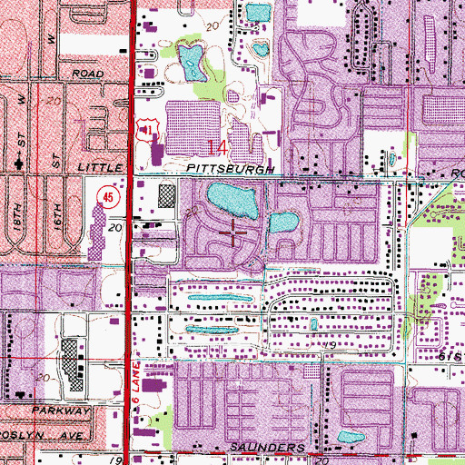 Topographic Map of Bradenton Speedway, FL