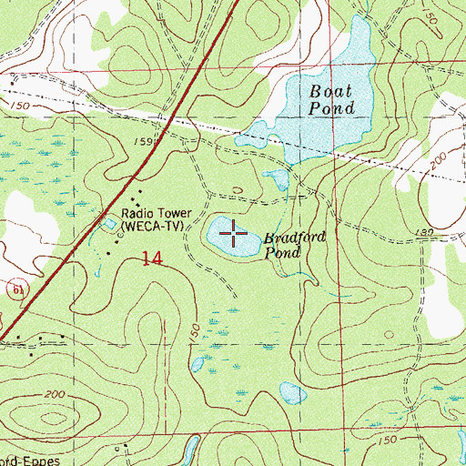 Topographic Map of Bradford Pond, FL