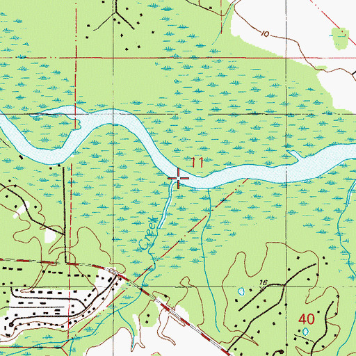 Topographic Map of Bradley Creek, FL