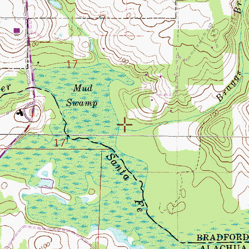 Topographic Map of Braggs Branch, FL