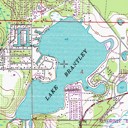 Topographic Map of Lake Brantley, FL