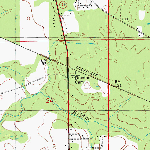 Topographic Map of Braxton Cemetery, FL