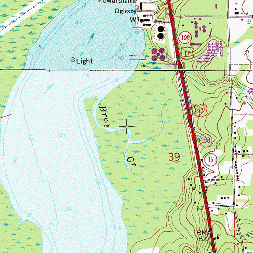 Topographic Map of Bray Creek, FL