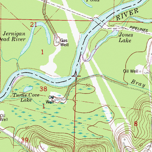 Topographic Map of Bray Mill Creek, FL