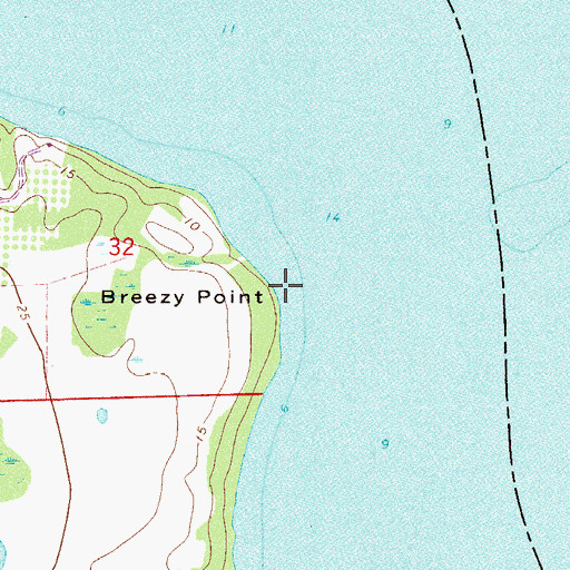 Topographic Map of Breezy Point, FL