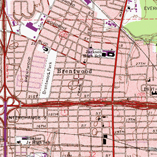 Topographic Map of Brentwood, FL