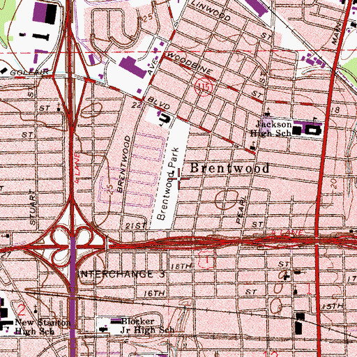 Topographic Map of Brentwood Park, FL