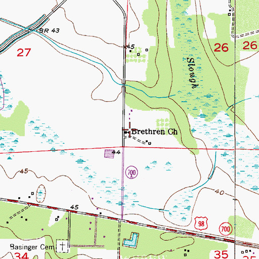 Topographic Map of Brethren Church, FL