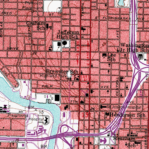 Topographic Map of Brewster Technical Center, FL