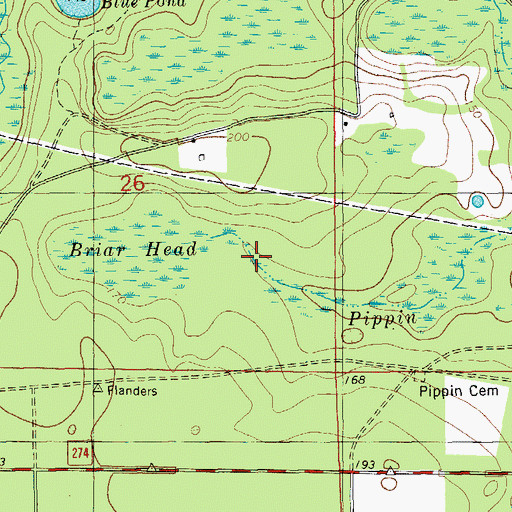 Topographic Map of Briar Head, FL