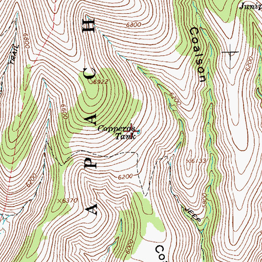 Topographic Map of Copperas Tank, AZ