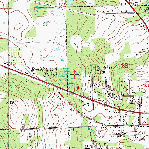 Topographic Map of Brickyard Pond, FL