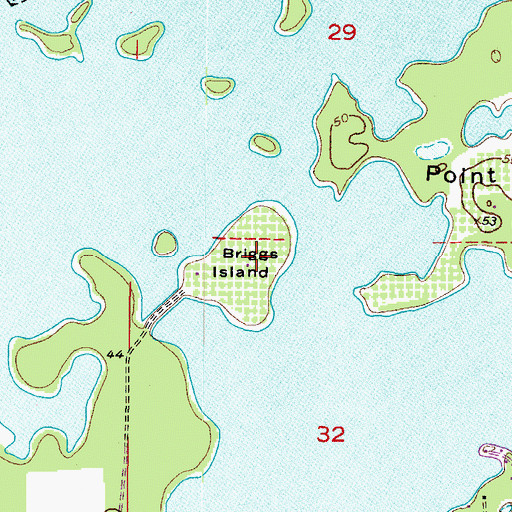 Topographic Map of Briggs Island, FL