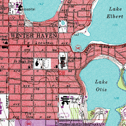 Topographic Map of Frank E Brigham Academy, FL