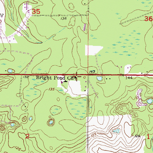 Topographic Map of Bright Pond Church, FL