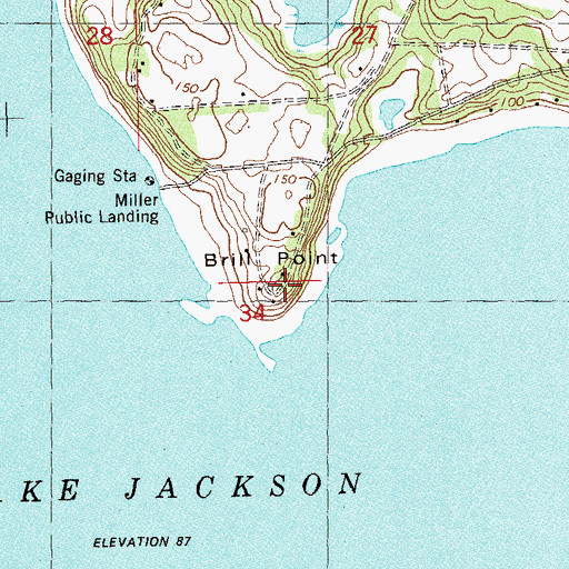 Topographic Map of Brill Point, FL