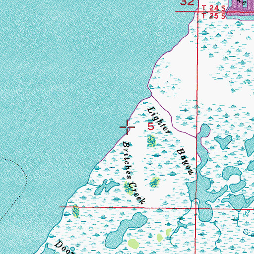 Topographic Map of Britches Creek, FL