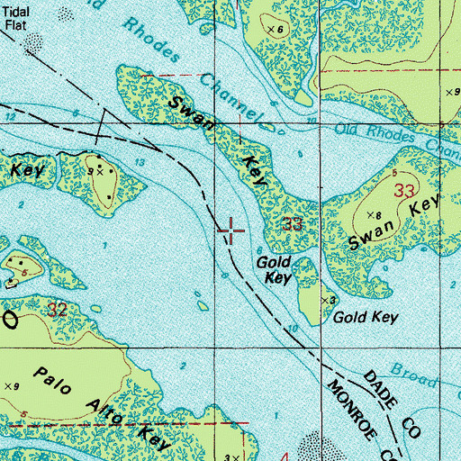 Topographic Map of Broad Creek, FL