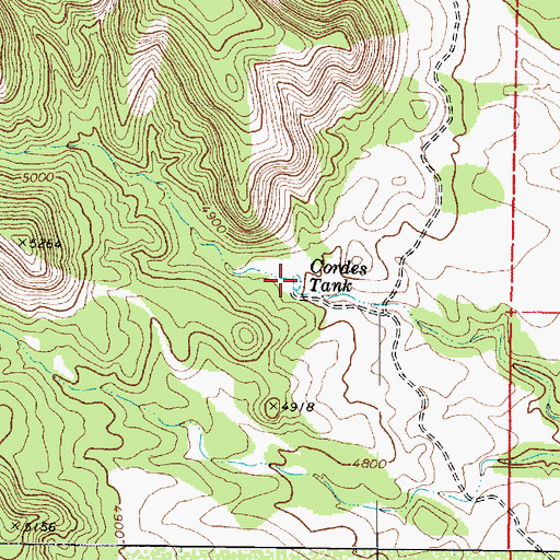 Topographic Map of Cordes Tank, AZ