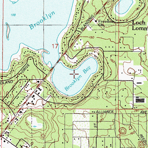 Topographic Map of Brooklyn Bay, FL