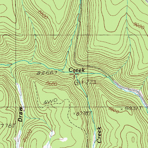 Topographic Map of Corduroy Creek, AZ