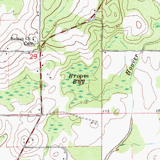 Topographic Map of Broom Bay, FL