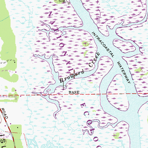 Topographic Map of Broward Creek, FL