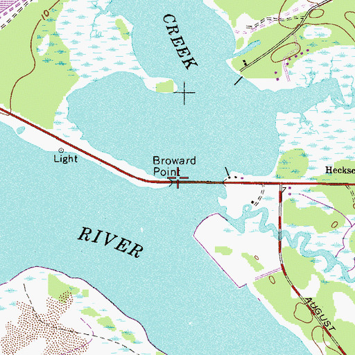 Topographic Map of Broward Point, FL