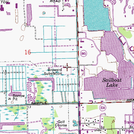 Topographic Map of Broward Substation, FL