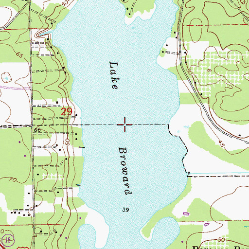 Topographic Map of Lake Broward, FL