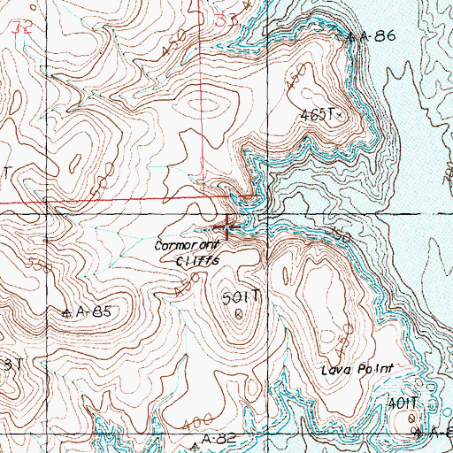 Topographic Map of Cormorant Cliffs, AZ