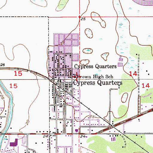 Topographic Map of Brown High School, FL