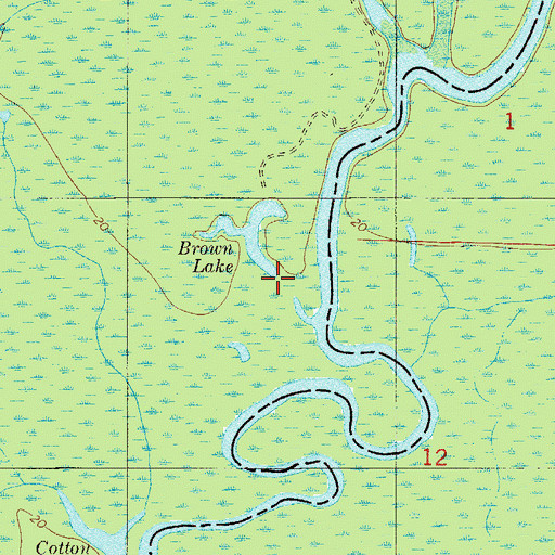 Topographic Map of Brown Lake, FL