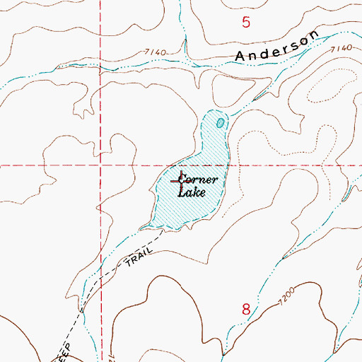 Topographic Map of Corner Lake, AZ