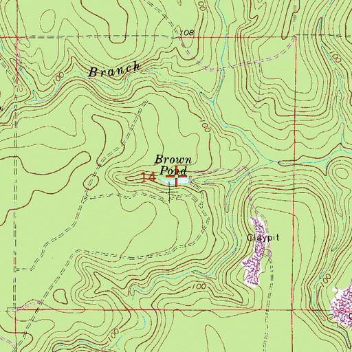 Topographic Map of Brown Pond, FL