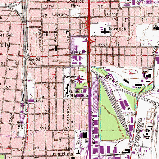 Topographic Map of Richard L Brown Elementary School, FL