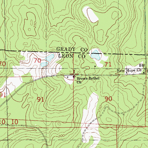 Topographic Map of Brown-Bethel Church, FL