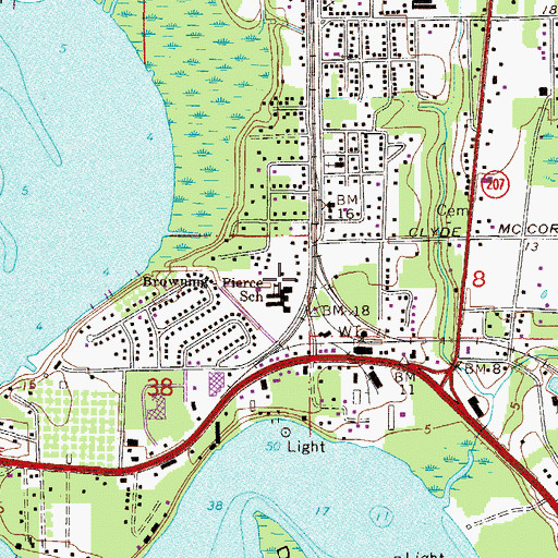 Topographic Map of Browning Pierce School, FL