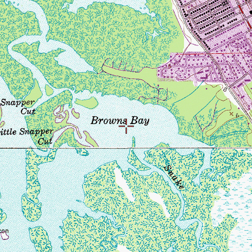 Topographic Map of Browns Bay, FL