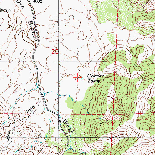 Topographic Map of Corner Tank, AZ