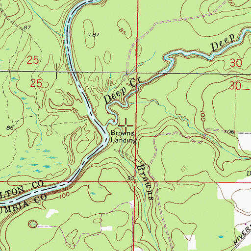 Topographic Map of Browns Branch, FL