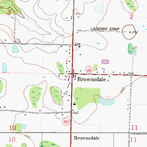 Topographic Map of Brownsdale, FL